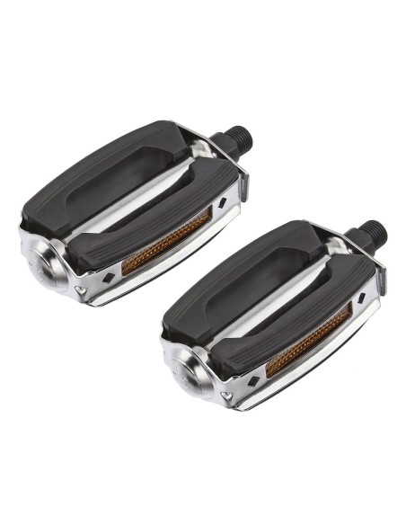 Krate Rubber Pedals 9/16 Black/Chrome.